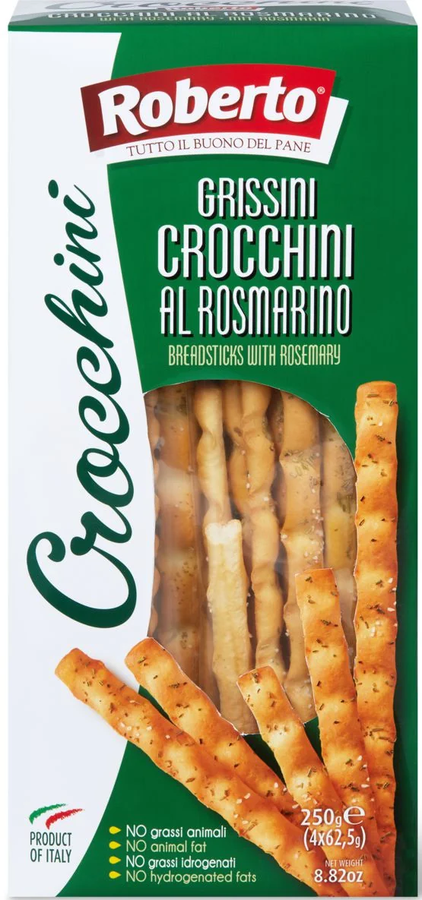 Палочки хлебные Гриссини Кроккини с розмарином Роберто 250 гр